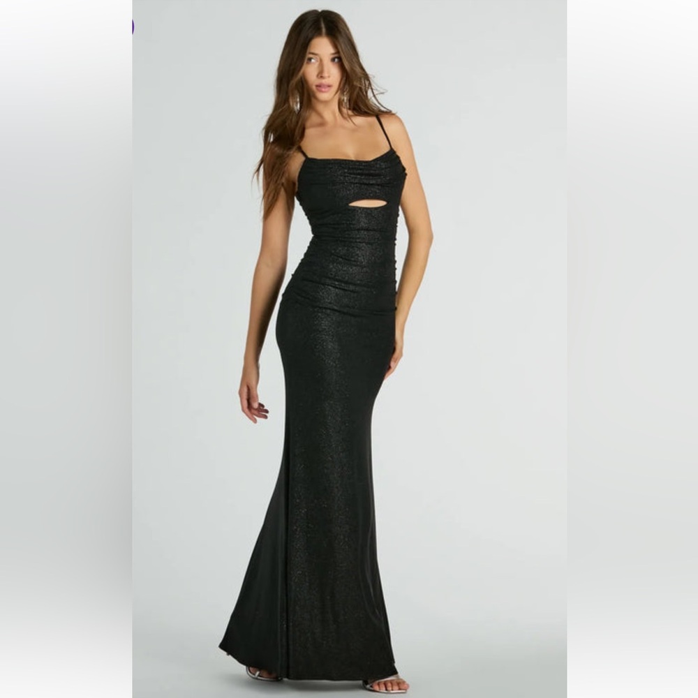 Windsor Harley Sleeveless Cutout Glitter Column Dress SZ M